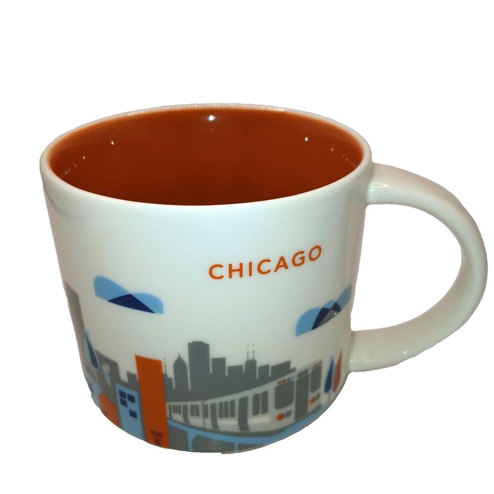 Starbucks Chicago Mug You are Here 2017 Ceramic Coffee Cup 14 ounces